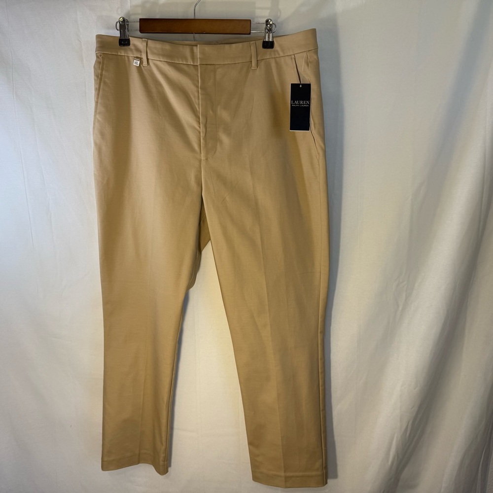 Lauren Ralph women’s Khaki Straight-Leg Trousers